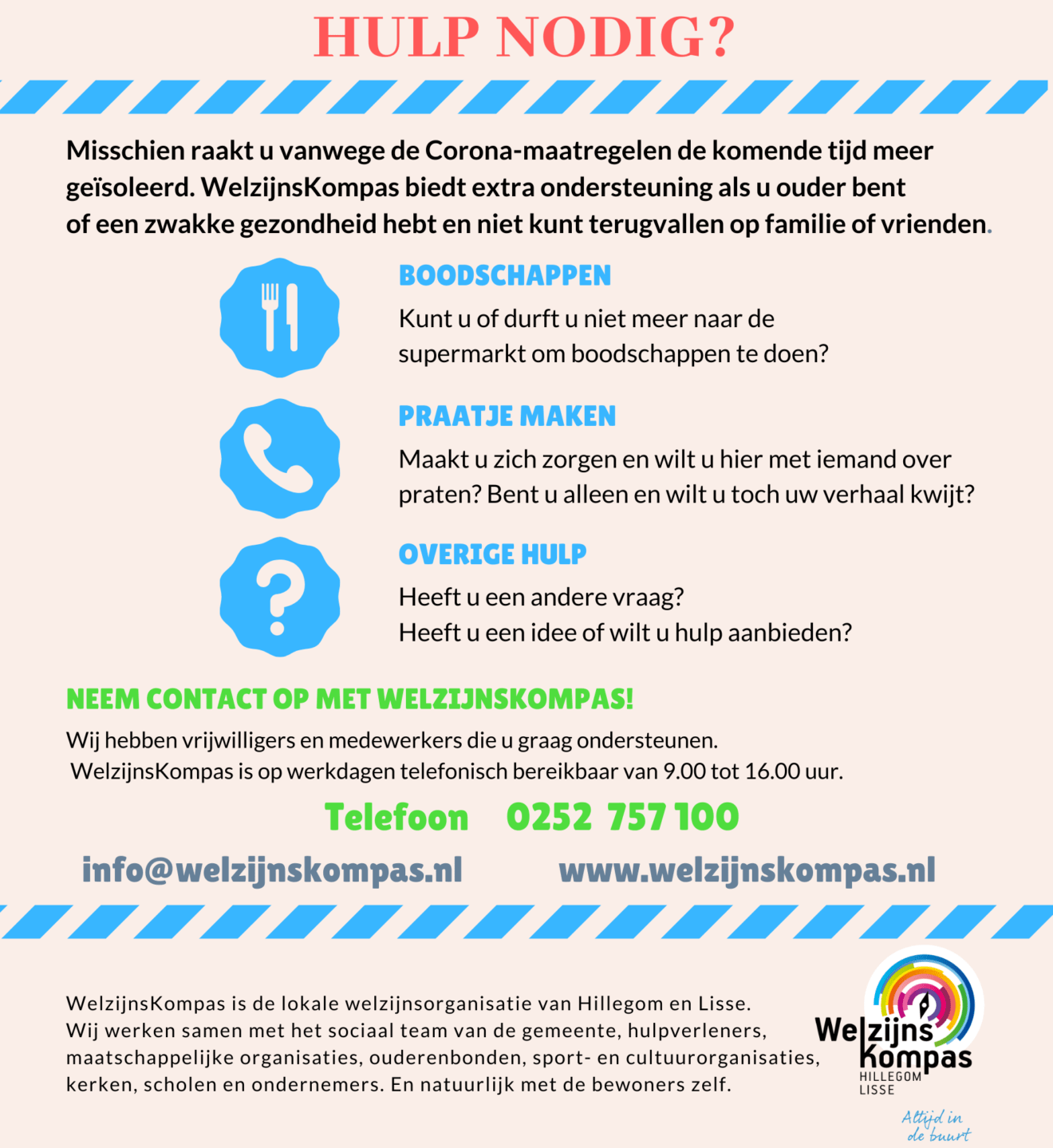 Welzijnskompas zoekt hulpbieders en hulpvragers